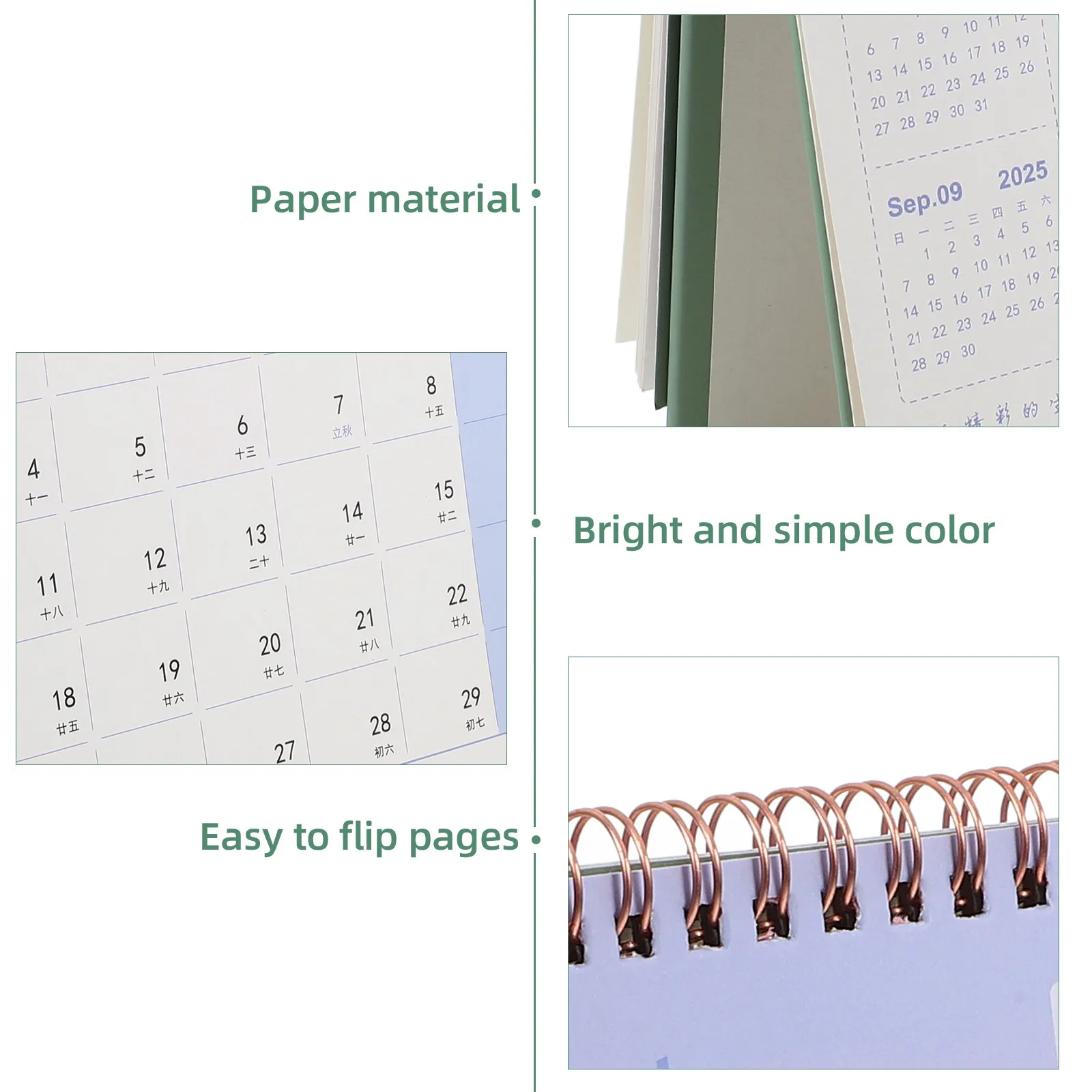 

Sturdy Metal Bound Desktop Calendar Yearly Planner with Thick Paper Smooth Writing Surface for Office Study Decor Stand Up Table