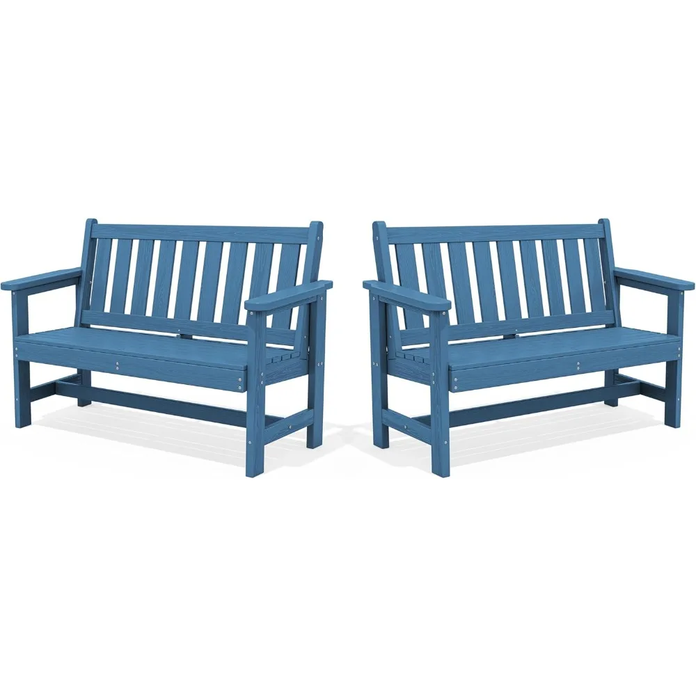 

Outdoor Bench, HDPE Outdoor Benches Weatherproof, 2-Person Garden Bench with 660 lbs Weight Capacity, Patio Benches for Outdoors