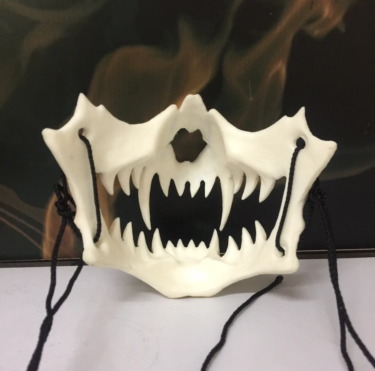 Halloween Mask Simulates Tiger Tooth Bone Plastic Terror Mask Tiger Mask Simulates Bone Cosplay Mask