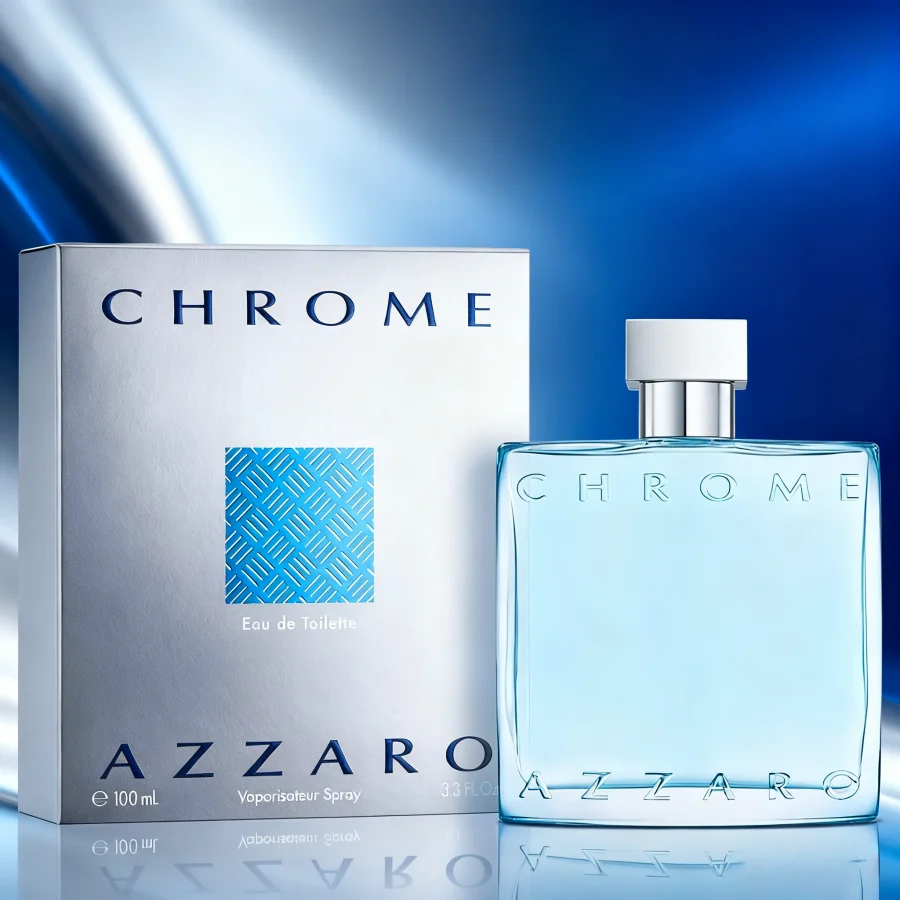 Azzaro Chrome Eau de Toilette - عطر كولونيا للرجال ذو أساس مائي طازج - عطر الحمضيات، الخشبي، المسك - عطر رجالي فاخر