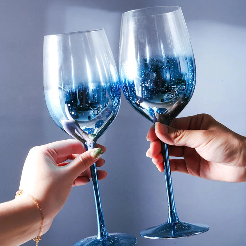 Blue Starry Sky Print Creative Champagne Wine Glass Art Champagne Luxury Party Cocktail Goblet 1 Pcs 140/270ml Elegant Socialite