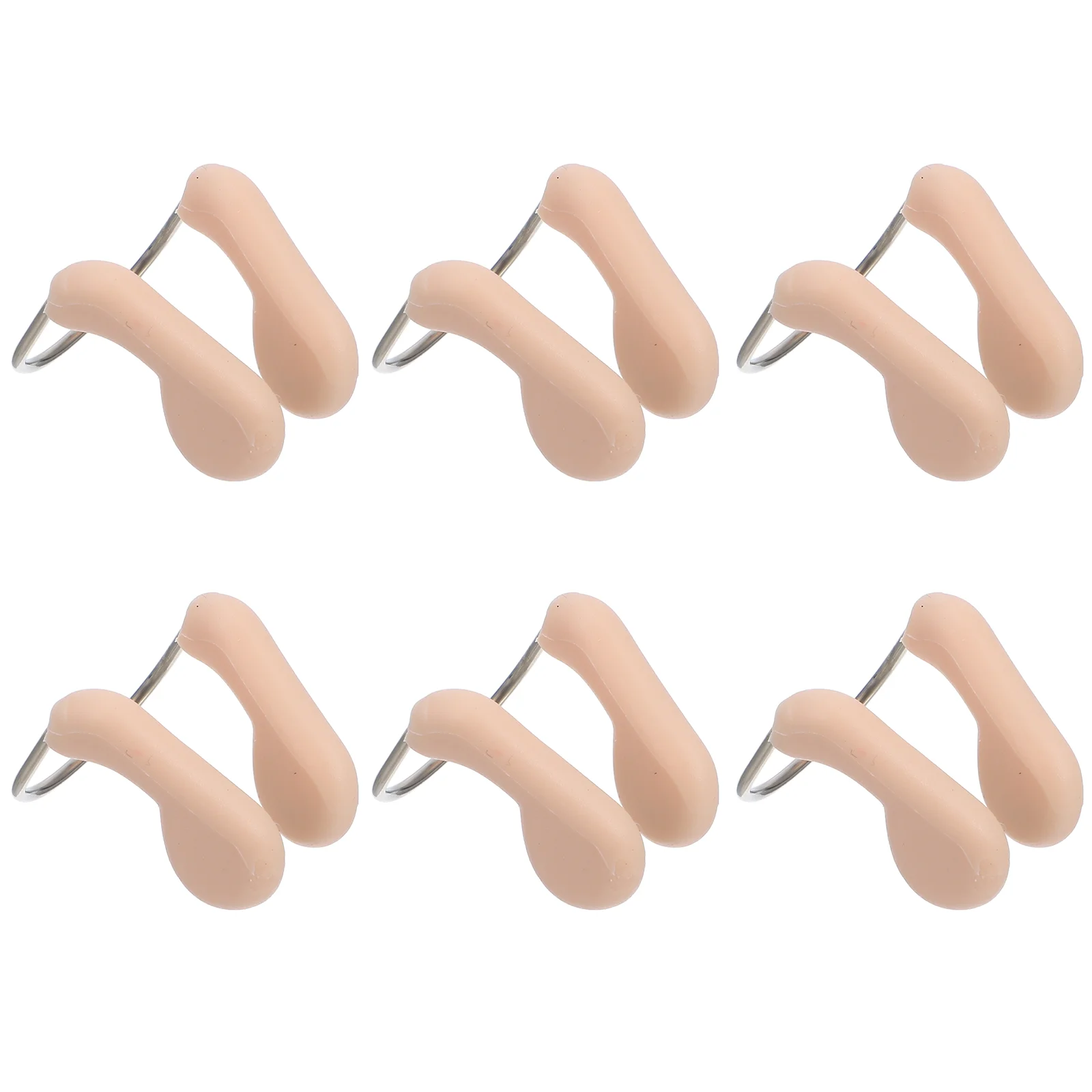 6PCS Waterproof Swimming Nose Clip Anti-choking Professional Swimming Wire Nose Clip Underwater Nose Protection (Fleshcolor)