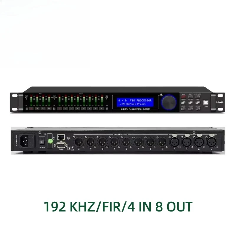 Processor LA408 Digital Dsp Processor Professional Audio Processor High-Performance Dsp 4 in 8 Out Audio Effects