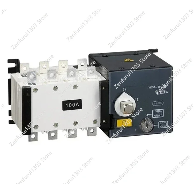 Output Changeover Switch Manufacturer YES1-100GA 2 Input 1 4P Generators ATS White Silver Contact 100A