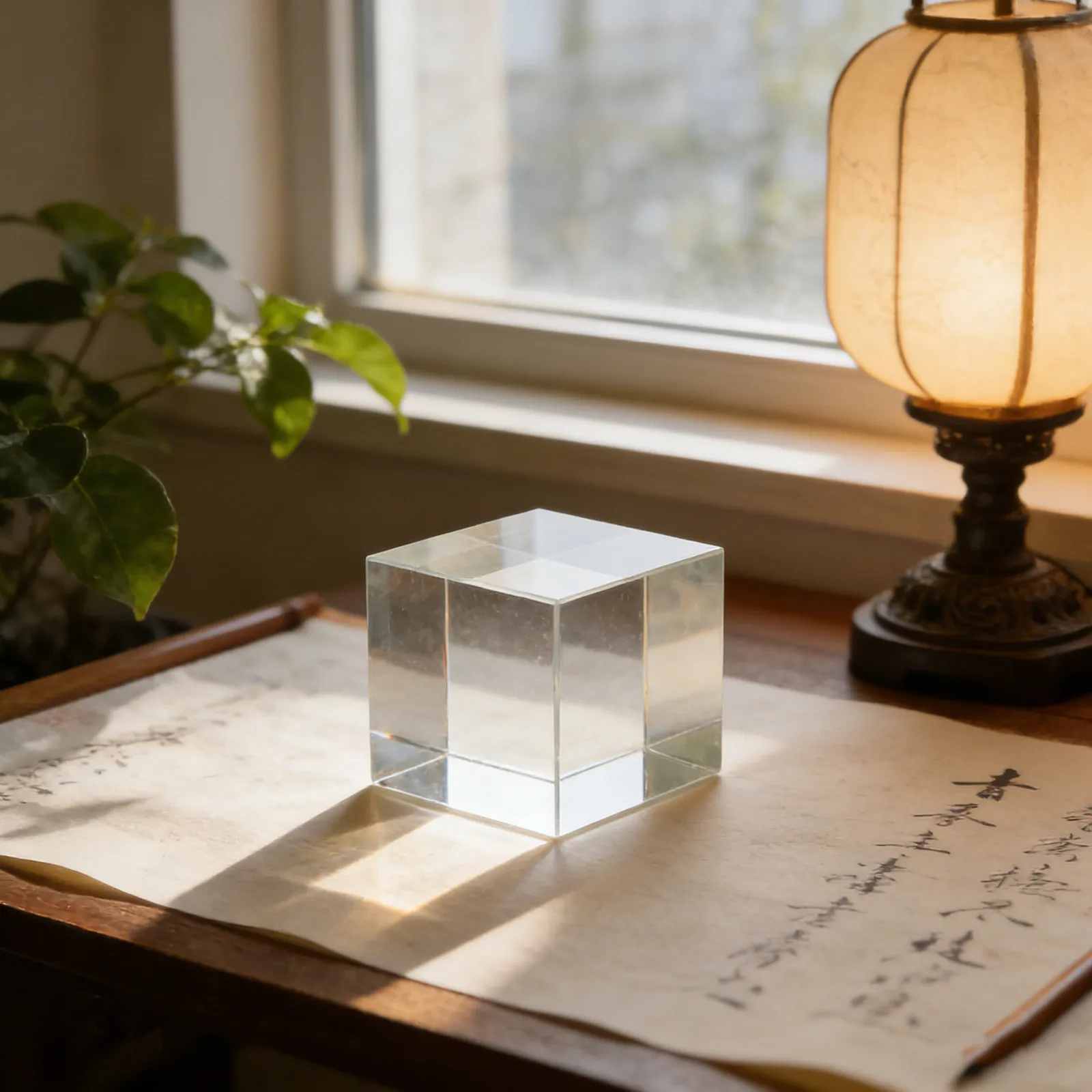 Elegant Clear Crystal Square Paperweight Heavy Glass Cube for Desk Organization Painting Calligraphy Sewing Fabric Weights