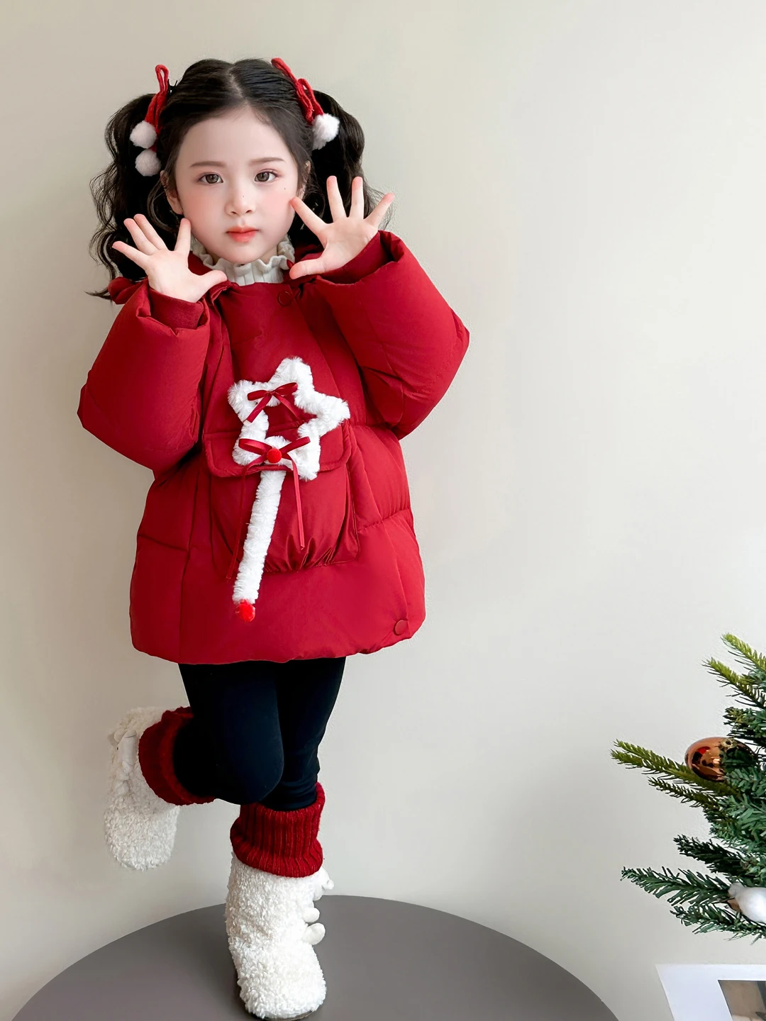 

Thiened Cotton Jaet для девочек, зимнее платье со шляпой, волшебная палочка, дизайн, теплое и милое пальто для маленьких девочек, длинное пальто на молнии...