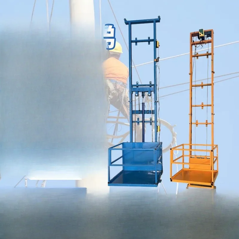 Electric guide rail type hydraulic lift freight elevator simple elevator hoist anti-fall lift hydraulic lifting platform