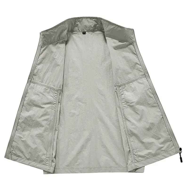 Lightweight quick-drying  waterproof outdoor stand-up collar work jacket customized with logo group activity vest work uniform