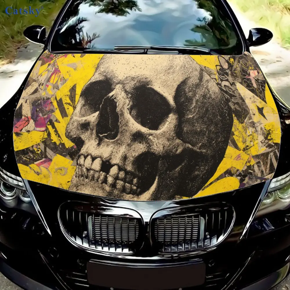

Skull graffiti print,car hood stickers,PVC waterproof Self adhesive car hood sticker,car hood decoration protection stickers,Aut