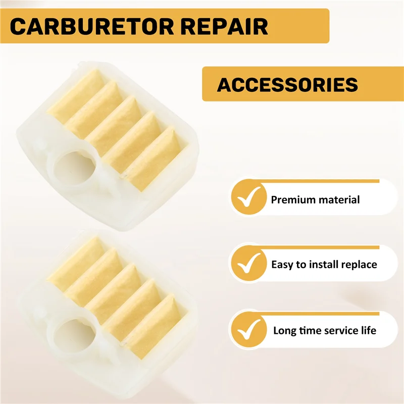 Kit di ricostruzione riparazione carburatore filtro aria combustibile 2 pezzi per Husqvarna 340 345 350 353 346XP 537024003 , 503855303