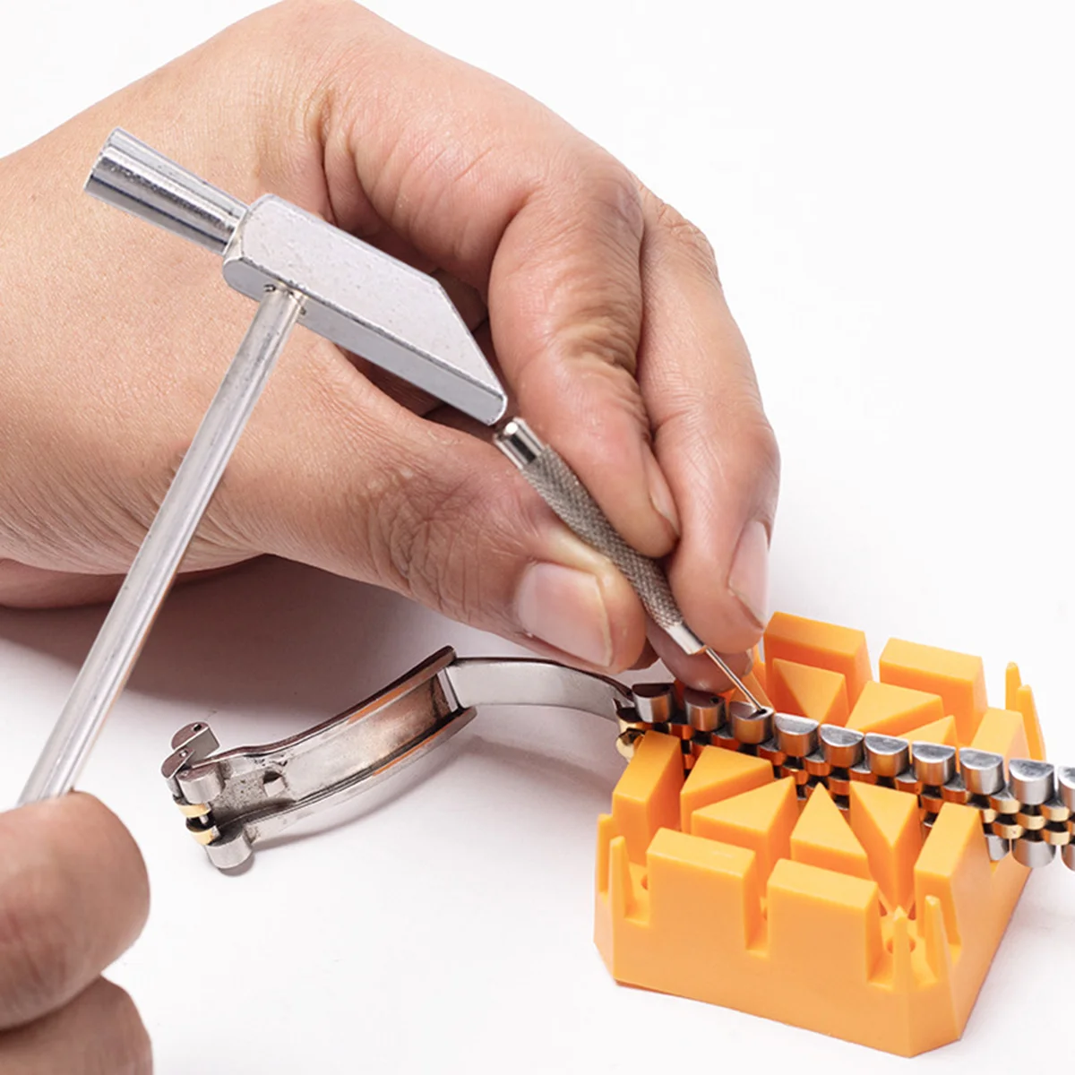 

1pc Repair Tool Thick Iron Metal Head Slim Handle For Watch Band Adjustment Jewelry Repair Watch Strap Hammer Tool