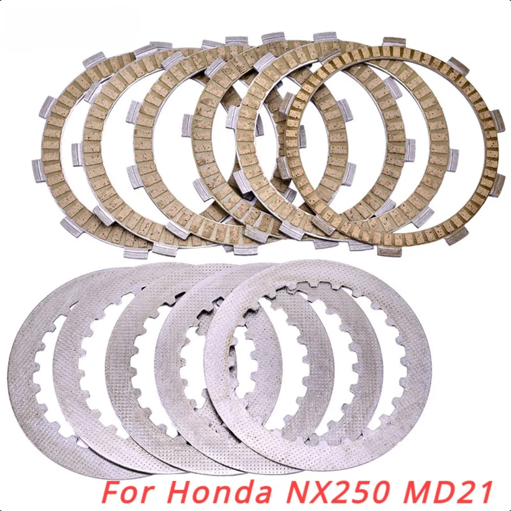 Motorcycle Steel Friction Clutch Plate Kit For Honda NX250 MD21 XR250 XR250R ME06 XR  XL350 XL350R TRX400