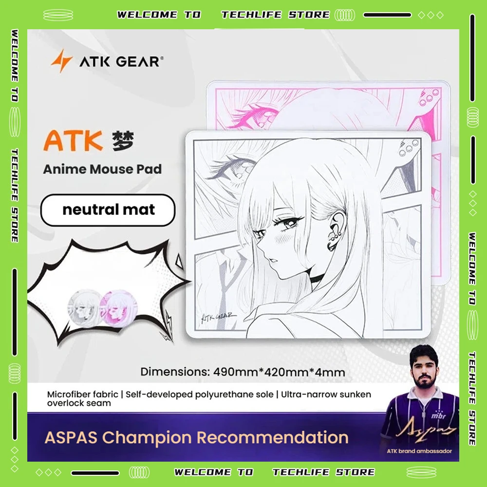 

New ATK Dream Anime Large Mousepad Neutral Balanced Surface FPS Gaming Valorant Professional Esports Anti-Slip Desk Mat Office