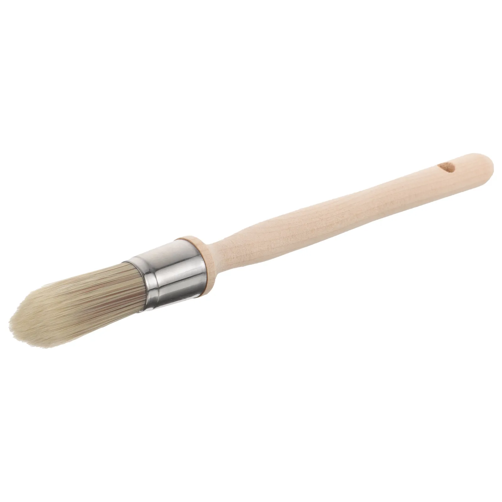 Wooden Handle Painting Brush Round Head Trim Paint Brush for Edge Detailing Up Furniture Varnish and Keyboard Dusting