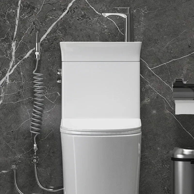 For Household Small Apartment Flush Toilet with Wash Basin Integrated Energy-Saving Siphon Sit Toilet Toilet Deodorant