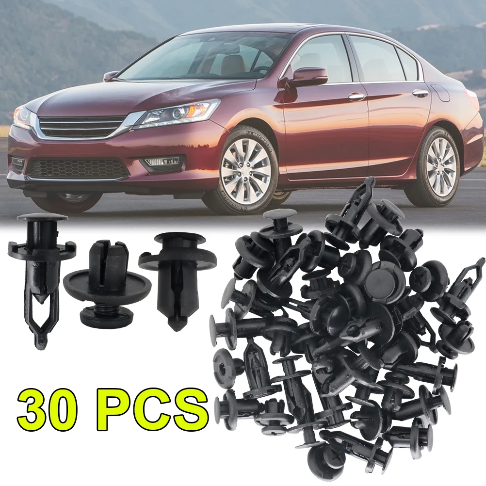 30X Car Universal Fender Bumper Trim Clips Retainer Fasteners Expansion Rivets For Nissan Honda Toyota Ford Car Accessories