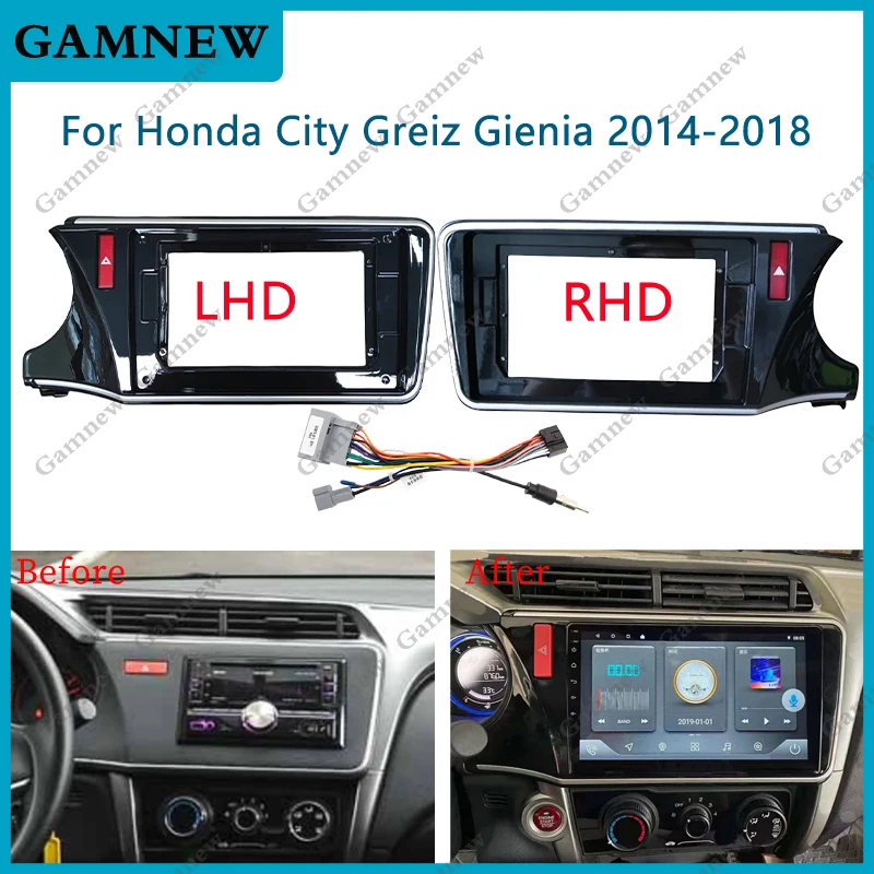 10 Inch Car Frame Fascia Adapter For Honda City Greiz Gienia  2014-2018 Android Radio Dash Fitting Panel Kit