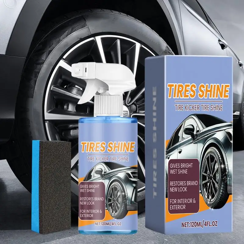 Wheel Restorer Agent Spray 120ml Waterproof Car Tire Maintenance Wax Long-lasting Vehicle Tire Refurbishment Solution For Truck