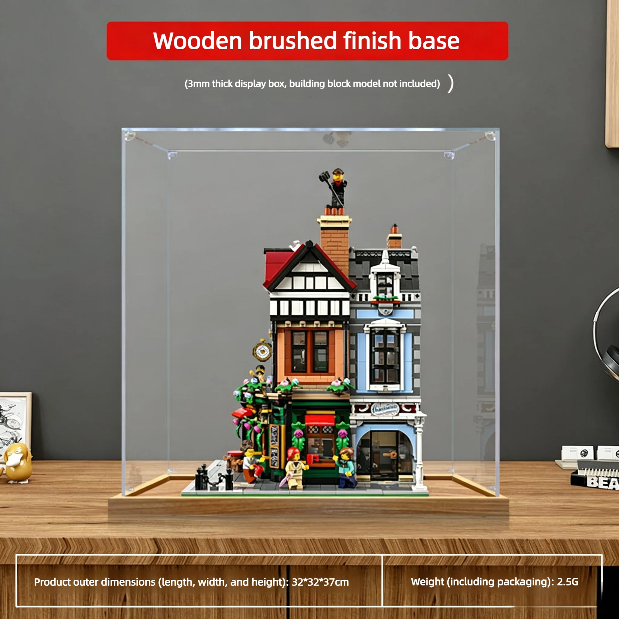 Suitable For Lego 10350 Acrylic Display Case Tudor Corner Building Block Model 10350 Retro British Street Corner Building Blocks