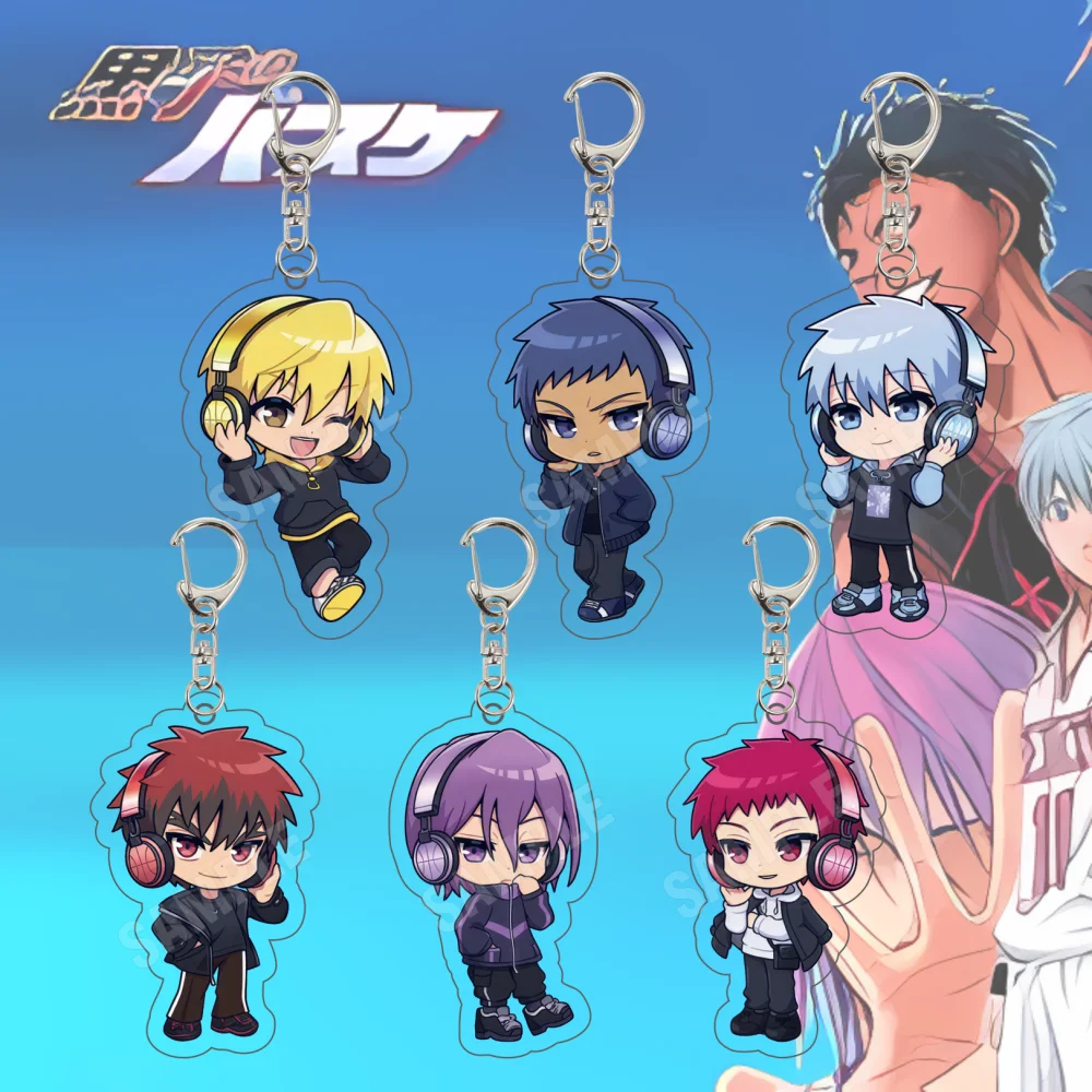 6CM Chibi Acrylic Keychain from Kuroko's Basketball Anime Kise Aomine Kuroko Design Bag Pendant Collectible Gift for Manga Fans