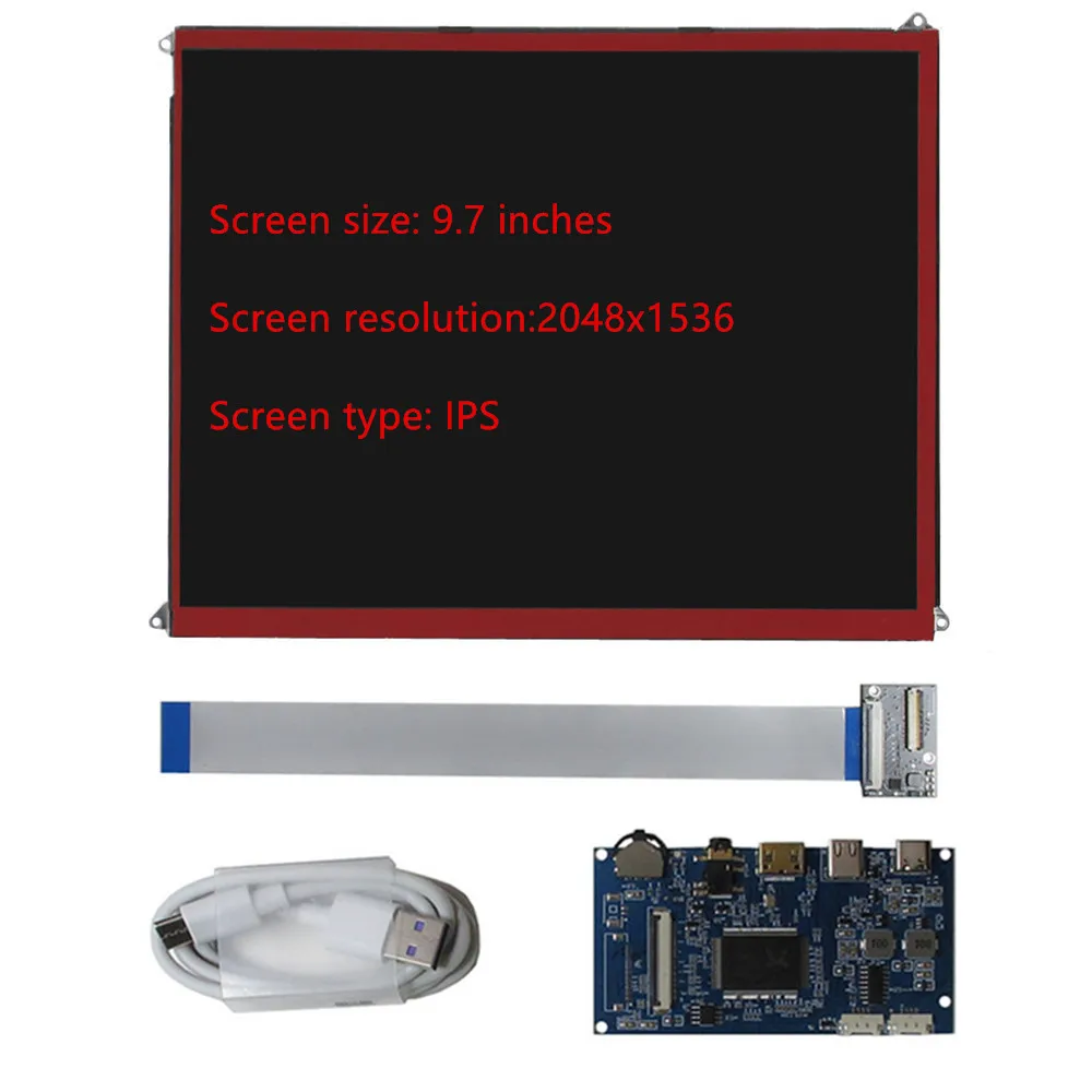 

Плата контроллера ЖК-экрана 9,7 дюйма, 2048x1536, мини-HDMI-совместимый дисплей Retina для ПК LattePanda Raspberry Pi 5/4 Banana Pi