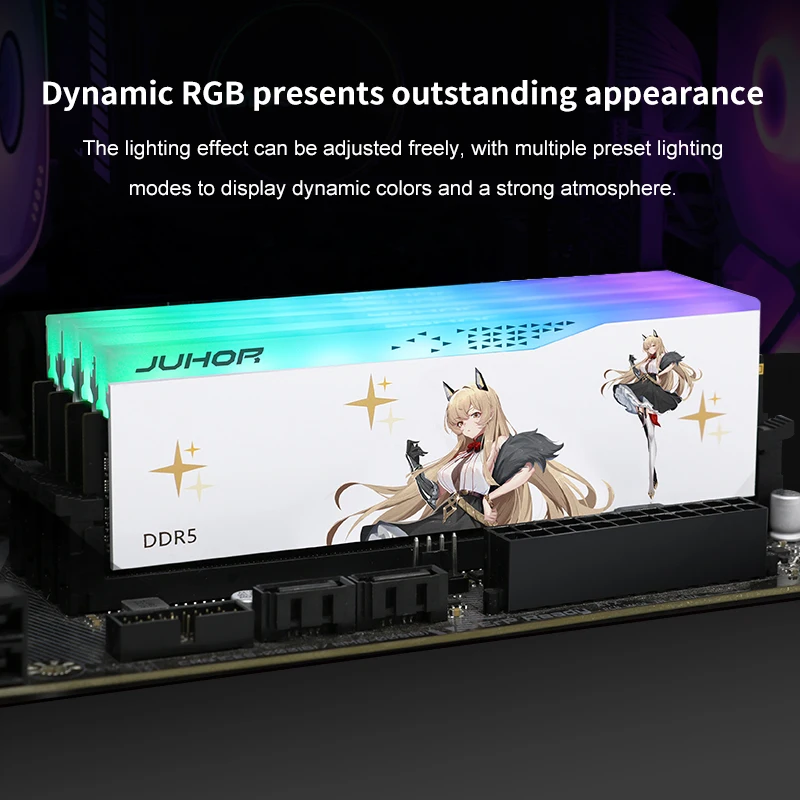 Imagem -05 - Juhor Memoria Ram Dr5 Rgb 16gb 6400mhz 6800mhz 8000mhz Dimm Ram Dual Channel Sunning Desktop Memory Ram