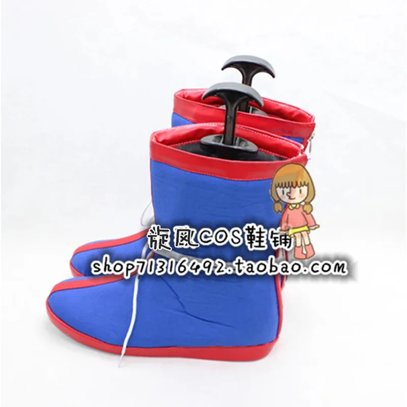 

qq681Anime Great Saiyaman Saga Son Goku Kakarotto Обувь для косплея Мужчины Женщины Синие ботинки