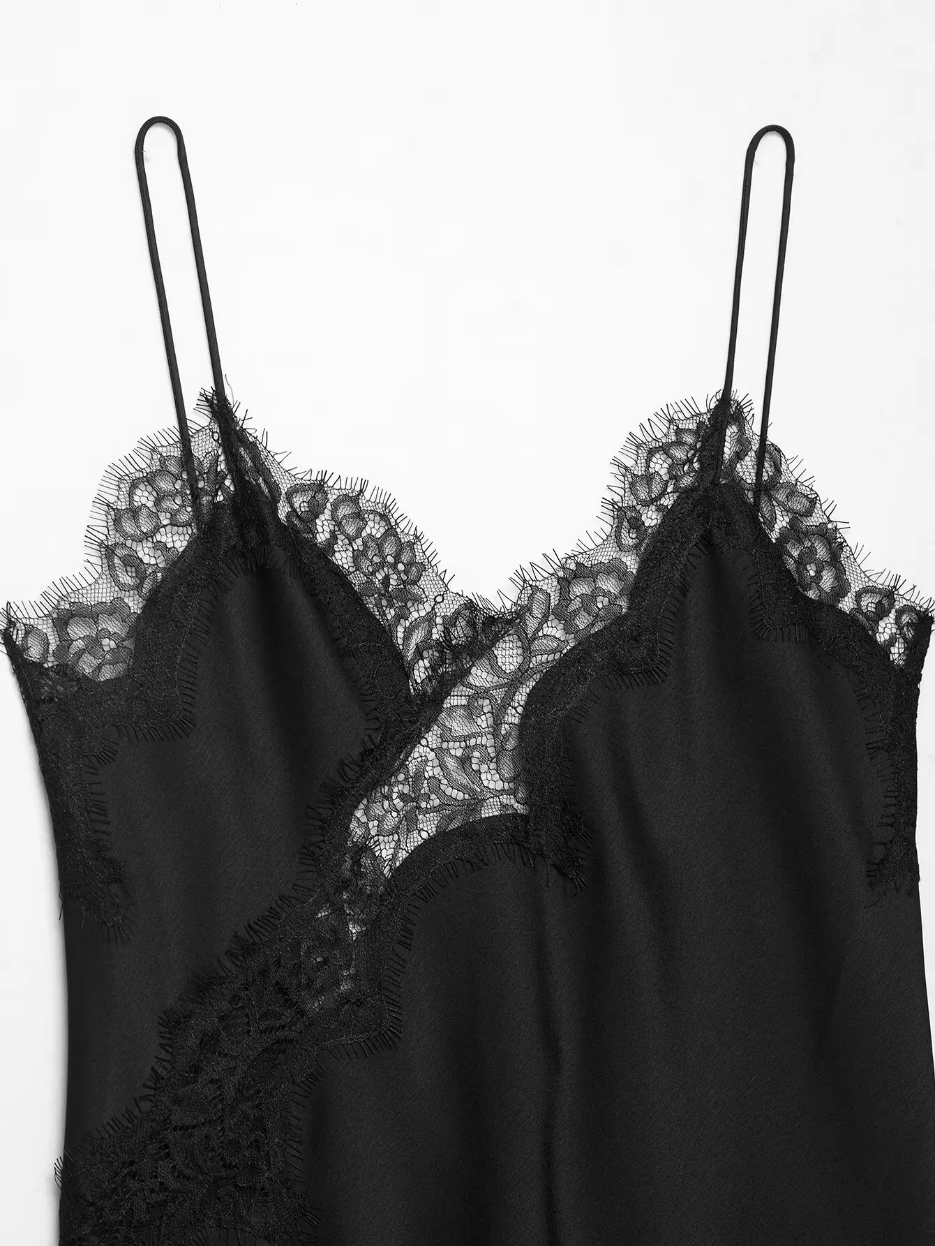 MYST&ZA2025 Summer New Arrivals Women's Wear Asymmetrical Hem Lace Decorated Suspender Top image 4
