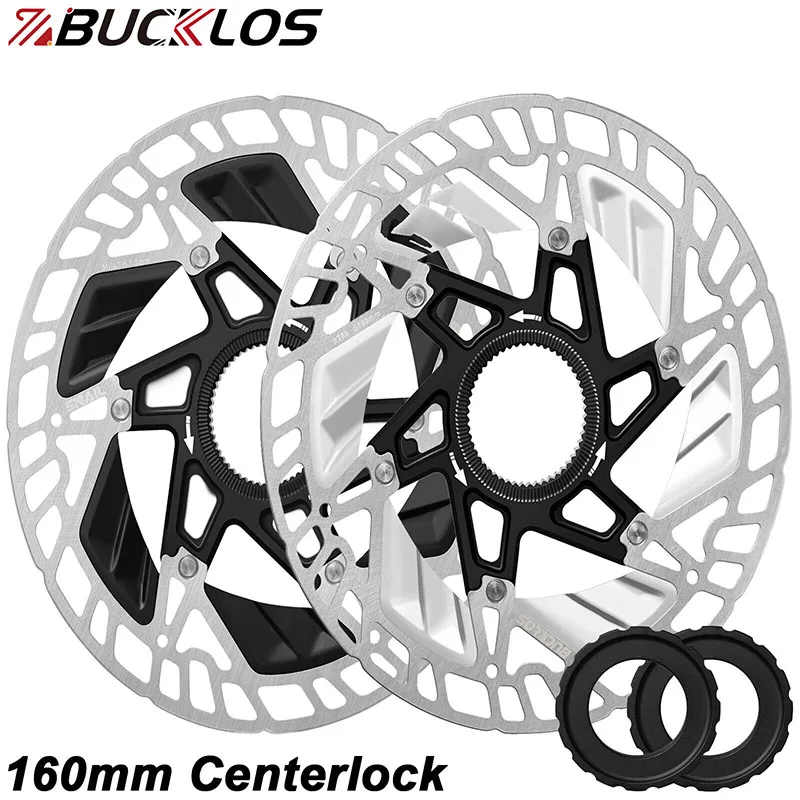 BUCKLOS RT-MT860 Centerlock Brake Floating Rotor 160mm Cooling Cycling Disc Brakes Aluminum W/Ring Disc Brake Rotor Bicycle Part