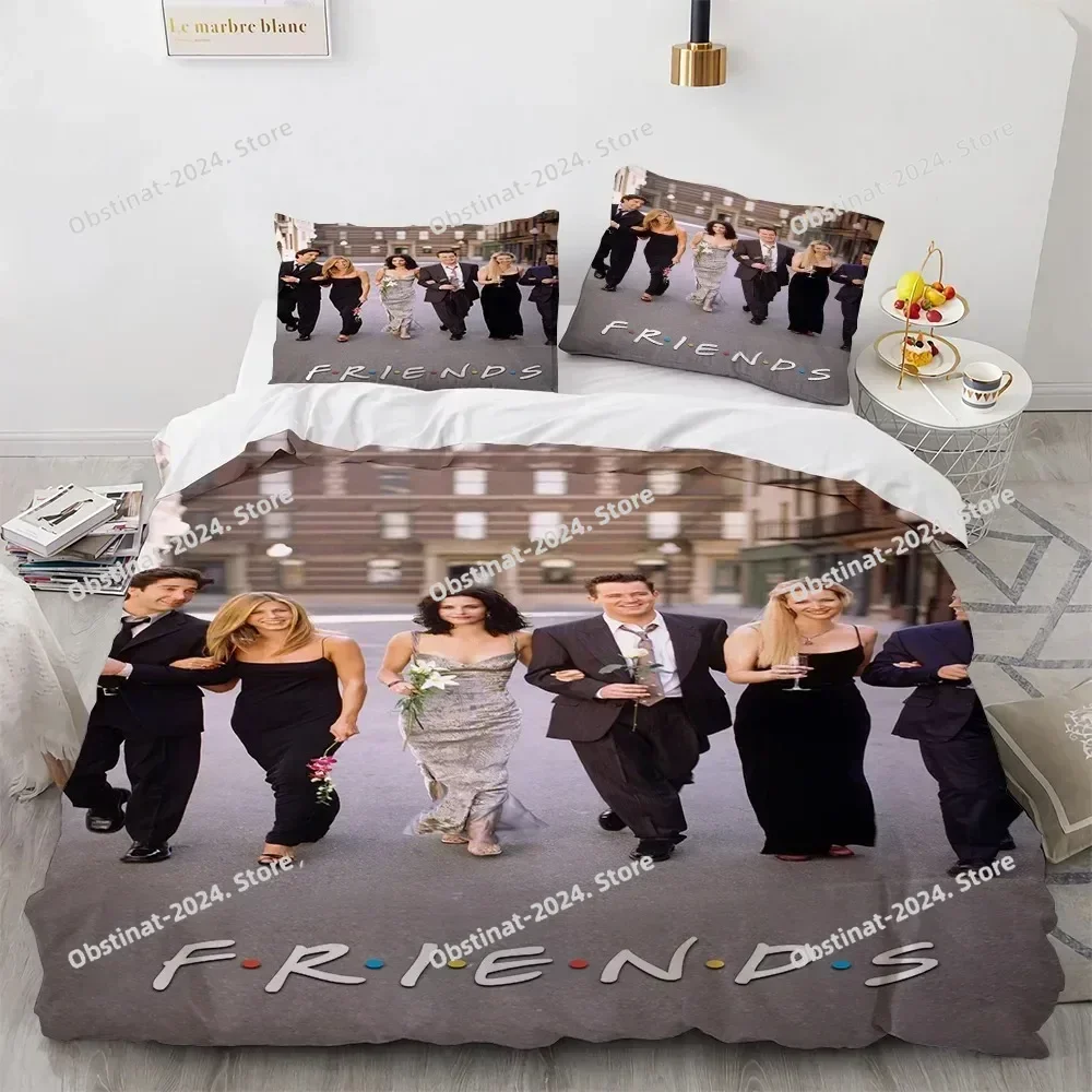 New Friends TV Show Bedding Set Printed Bed Set With Pillowcase Bed Duvet Cover Soft Single Double Queen Super King Size Bedroom