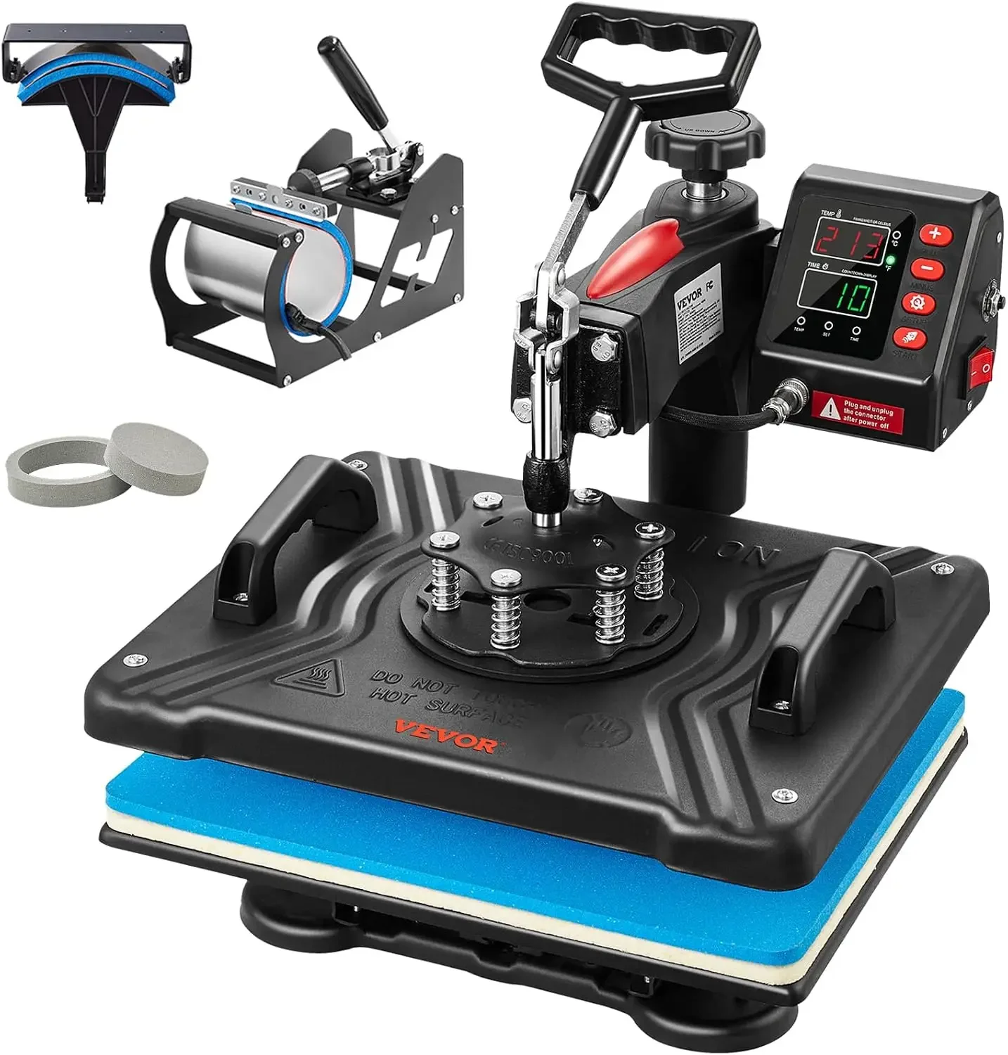 5 in 1 Heat Press Machine 12x15 Inch, 360° Swing Away Shirt Press Machine - Digital Professional Heat Transfer Tshirt Press