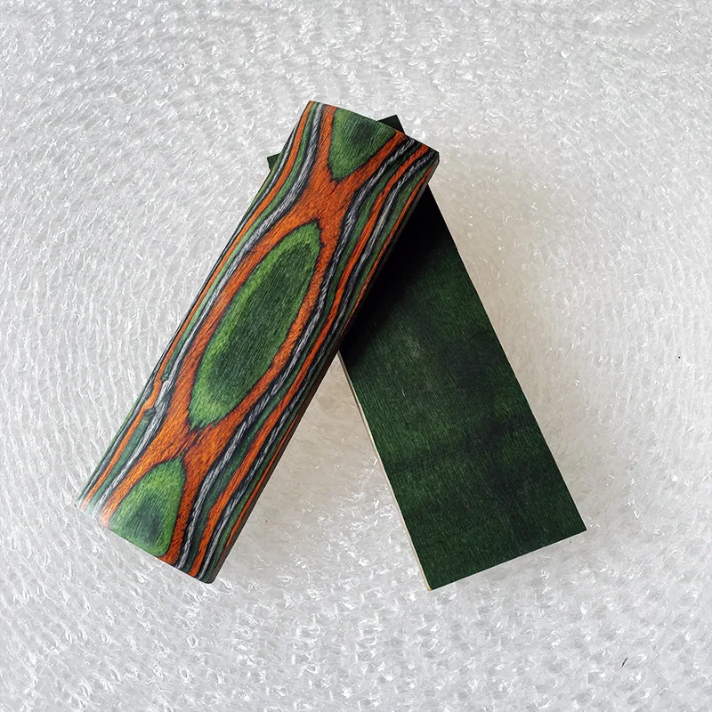 2pieces Technology Laminated Color Wood for Knife Handle Making Material DIY Handicraft Making Shank Grips Material 120x40x10mm