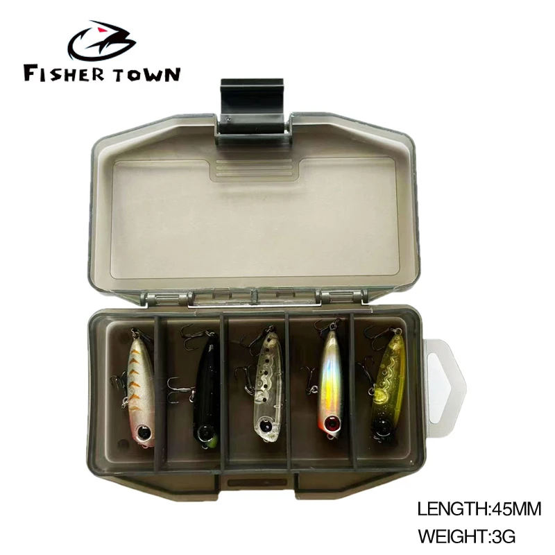 

A Box of Five Japanese Style Lure Micro-Object Bait Micro-Object Submersible Pencil Wave Climbing One-Piece Bait 3g Stream Horse Mouth Fake Bait