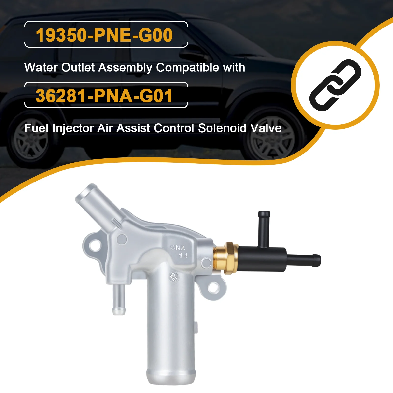 

36281-PNA-G02 Air Injection Control Solenoid Valve, Compatible with 2001-2007 Honda CRV Stream 2.0 L 2.4 L 19350-PNE-G00