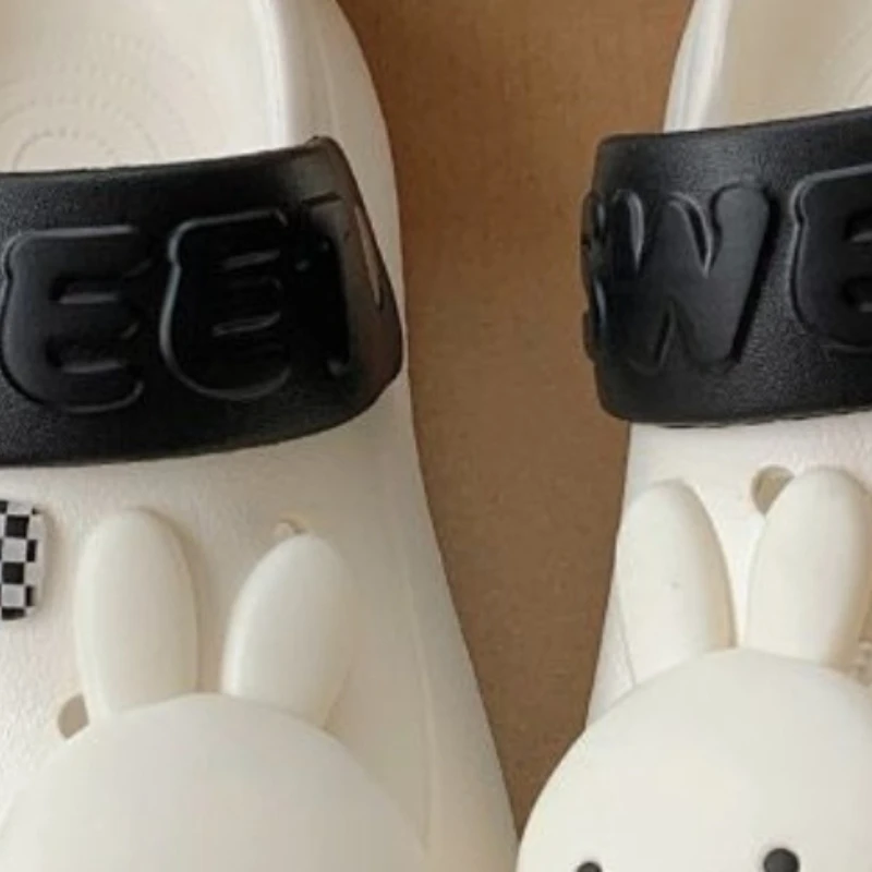 Cartoon Kawaii Miffy Female Summer Thick Sole Anti-slip Beach Go Out Soft Comfortable Wear-resistant Breathable Good Looks Gift