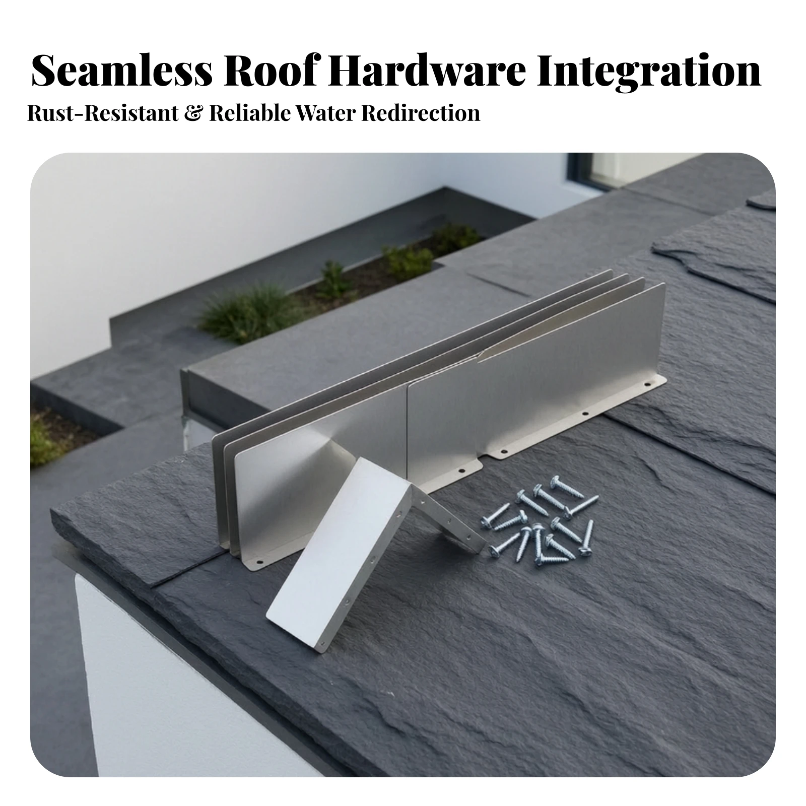2 Pieces Adjustable Gutter Corner Guard Screw-on Aluminum Gutter Splash Guard with Mounting Screws Roof Valley Splash Deflector