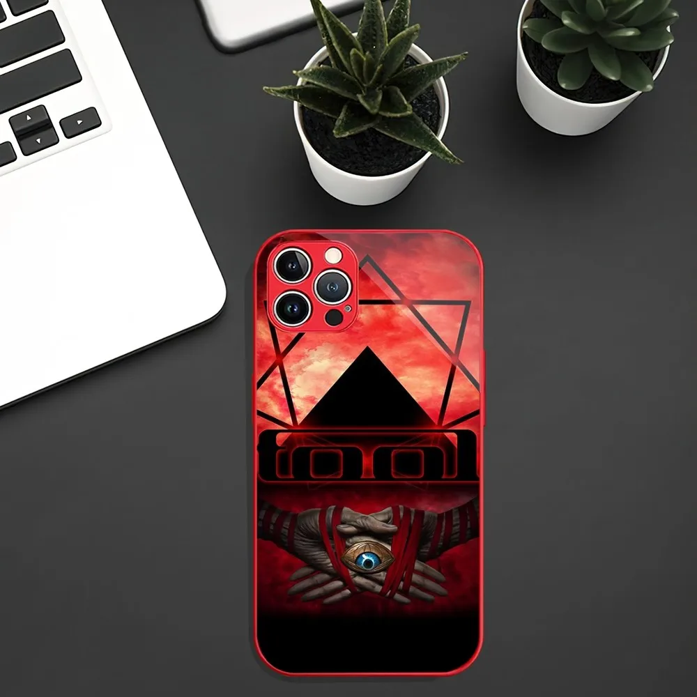 Band T-Tool Schism Phone Case For iphone 14 13 12 11 PRO MAX X XS XR MAX Metal Plated Painted Glass Shell