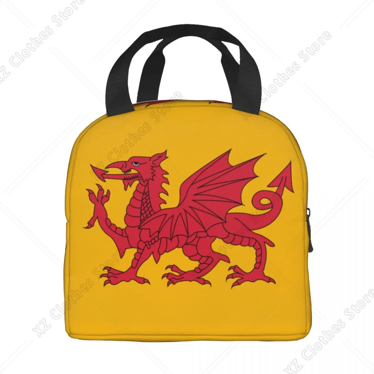 Custom Wales Flag Red Dragon Lunch Bag Women Thermal Cooler Insulated Lunch Box for Student School