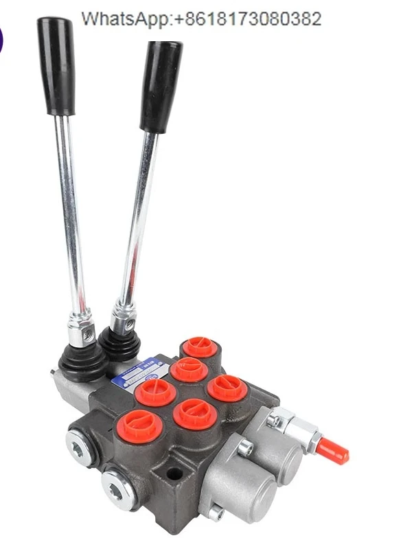 

Hand controlled multi way directional valve P40 40L flow high pressure with overflow directional valve
