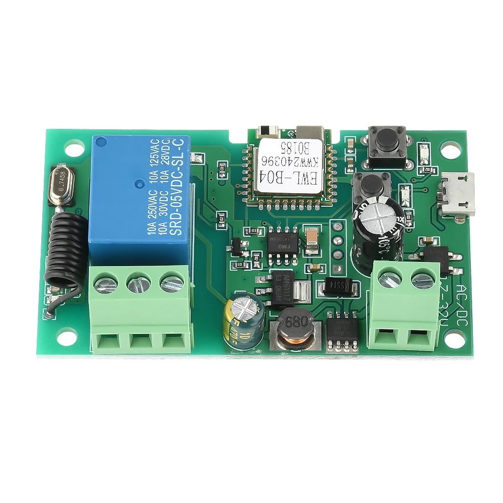 eWeLink WiFi-Relaismodul 1CH Momentan Selbstverriegelnd 433MHz RF-Fernbedienung Smart Switch DC 5V/7-32V 2200W 10A für Garagentor – Detail 6