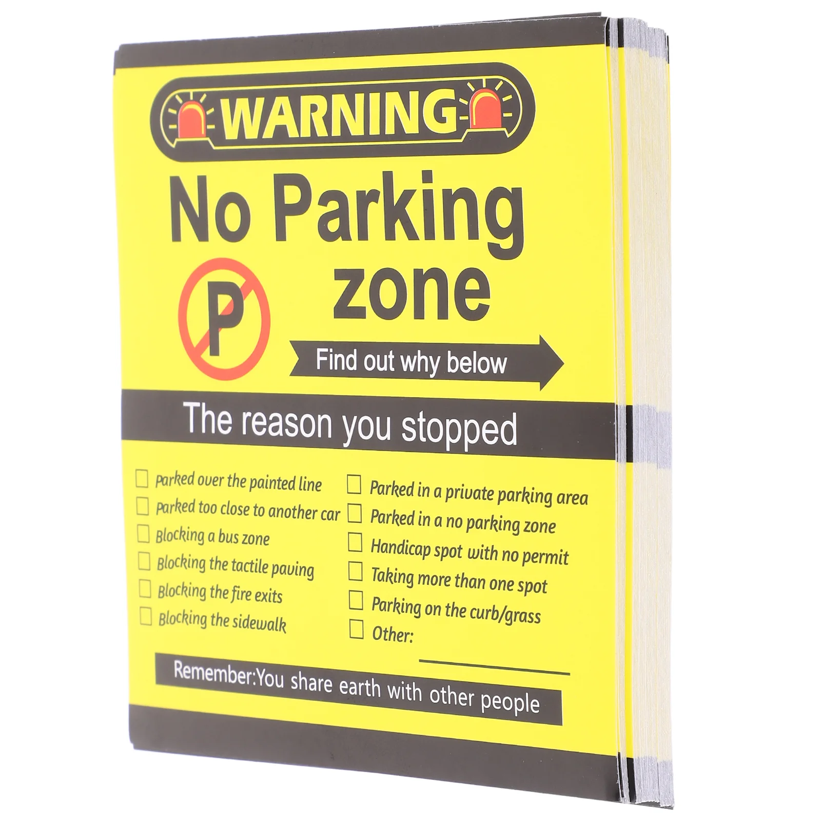 200 Sheets Parking Violation Sticker No Stickers Label Public Creative Car Yard Notice Vehicle Caution for Roads