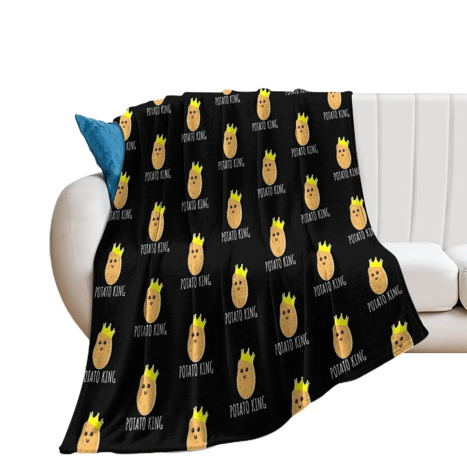 

Potato King - Funny Potato gift Throw Blanket Plaid Bed Single Large Blankets