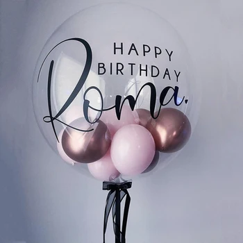 2/1 PC 18/24/36 นิ้วบอลลูน CUSTOM ชื่อสติกเกอร์ส่วนบุคคลสติกเกอร์สําหรับงานแต่งงานวันเกิด Baby Shower PARTY ตกแต่ง