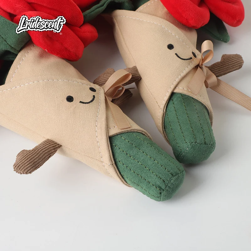 Qixi Valentinstag Geschenk Rosenförmige Plüschpuppe Geständnis Geschenk für Freundin Rosenstrauß Plüschfigur