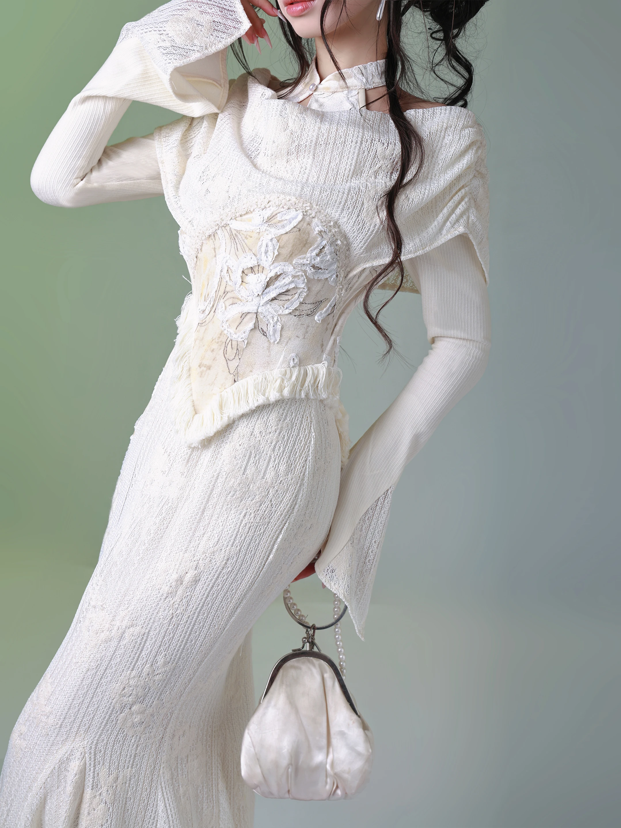 

Four Pou Soft Jade Fraance Gentle Artistic Romantic 3D Flower Autumn Winter New Chinese Sle Dr Ele Lo...