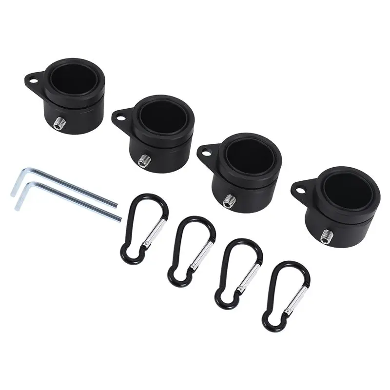 F-T 4 Pcs Flag Pole Rings Aluminum Alloy Mounting Rings 360 Degree Rotating Flagpole Anti Wrap Flag Pole (1 Inch Black)