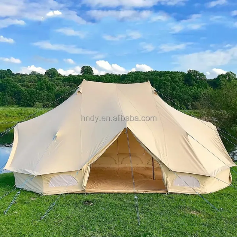 2026   Outdoor Large Waterproof Cotton Canvas Campsite Hotel Tent Glamping Festival Event Bell Tent For 10-12 Person
