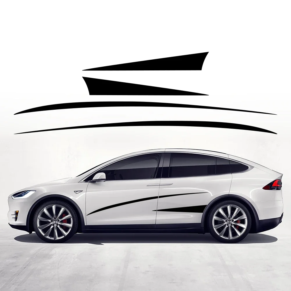 

Для Tesla Model 3Y Авто дверные боковые наклейки из ПВХ, комплект автомобильных водонепроницаемых виниловых пленки, украшения, автомобильные наклейки, автоаксессуары, экстерьер