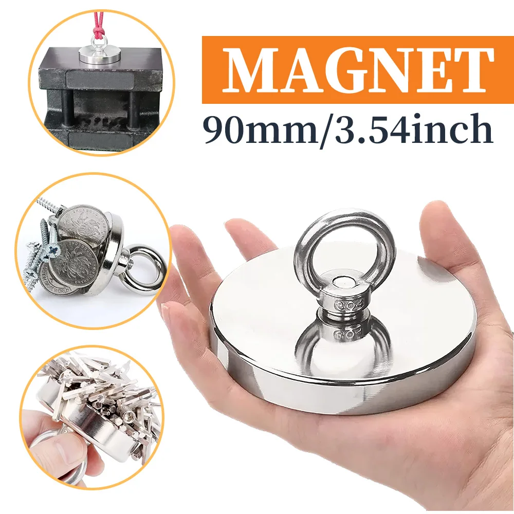 Heavy fishing magnet, strong attraction magnet, can be recycled, and can be used for large-scale fishing, exploring and hanging