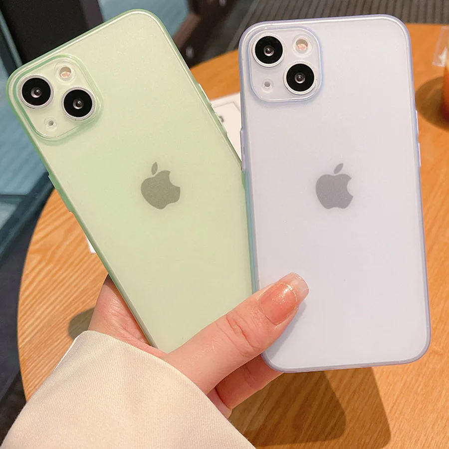 

Ультратонкий чехол, цветной прозрачный матовый Силиконовый чехол для iPhone 14 13 12 Mini 11 Pro XS Max X XR SE 2022 2020 7 8 Plus
